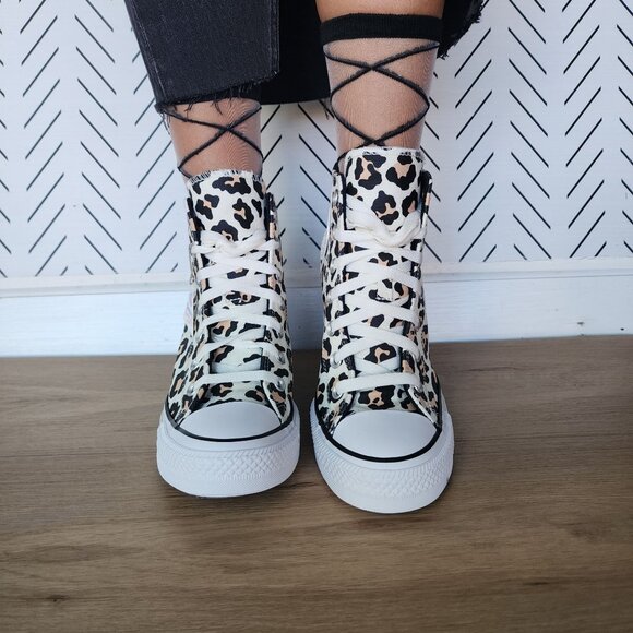 ⭐Converse Chuck Taylor Wedge Platform Leopard Sz 7.5 Women Shoes Sneaker A14938C - Picture 5 of 10